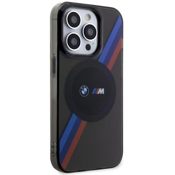 BMW iPhone 14 Pro Max Mobilskal Magsafe Tricolor Stripes - Grå