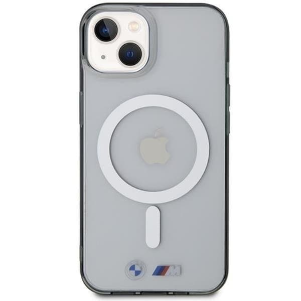 BMW iPhone 14 Mobilskal Magsafe Silver Ring - Transparent