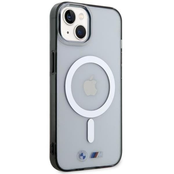 BMW iPhone 14 Mobilskal Magsafe Silver Ring - Transparent