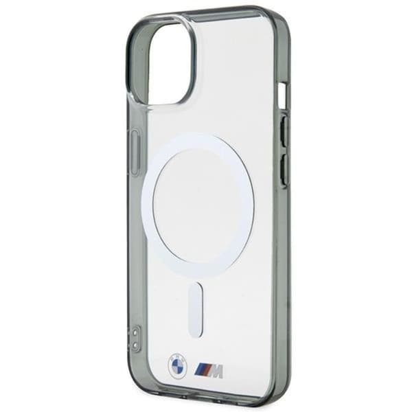 BMW iPhone 14 Mobilskal Magsafe Silver Ring - Transparent