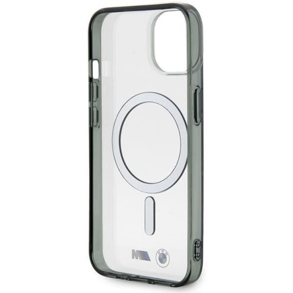 BMW iPhone 14 Mobilskal Magsafe Silver Ring - Transparent