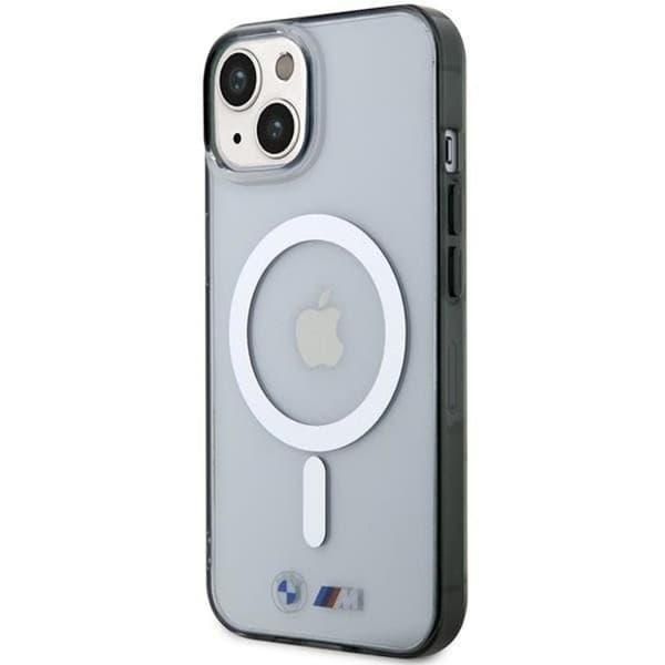 BMW iPhone 14 Mobilskal Magsafe Silver Ring - Transparent