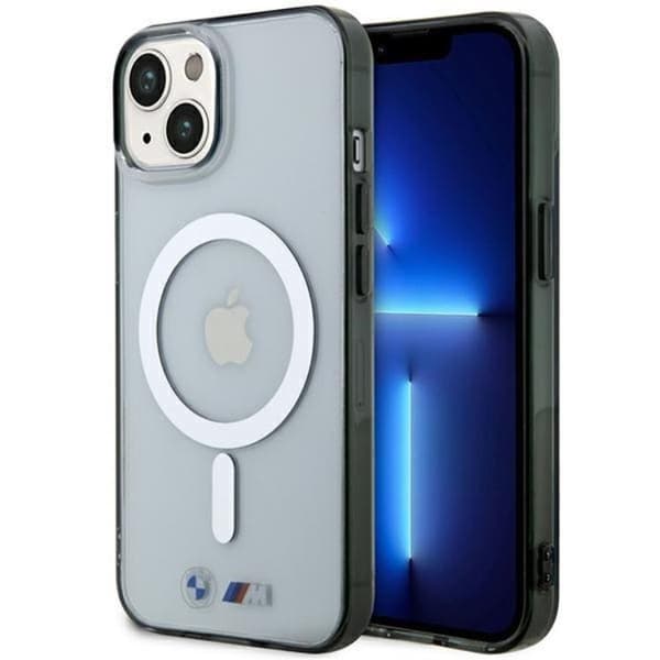 BMW iPhone 14 Mobilskal Magsafe Silver Ring - Transparent