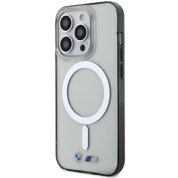 BMW iPhone 14 Pro Max Mobilskal Magsafe Silver Ring - Transparent