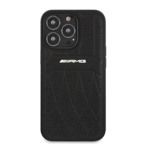 AMG iPhone 13 Pro Max Mobilskal Läder Curved Lines - Svart