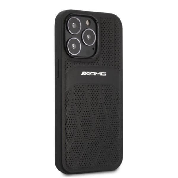 AMG iPhone 13 Pro Max Mobilskal Läder Curved Lines - Svart
