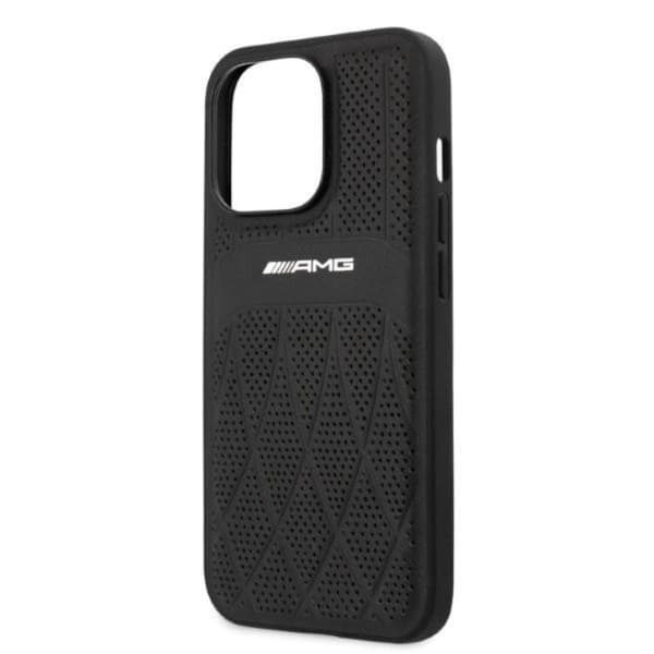 AMG iPhone 13 Pro Max Mobilskal Läder Curved Lines - Svart