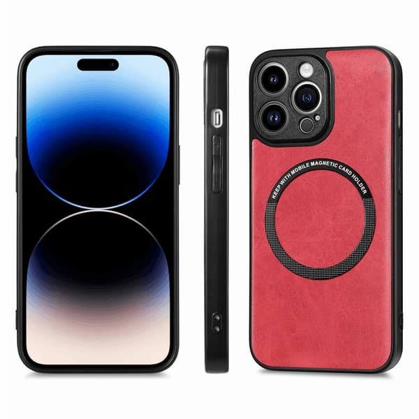 BOOM iPhone 8 Plus Mobilskal Magsafe Läder - Röd