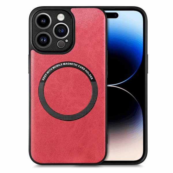 BOOM iPhone 8 Plus Mobilskal Magsafe Läder - Röd