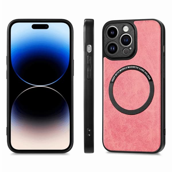 BOOM iPhone XR Mobilskal Magsafe Läder - Rosa
