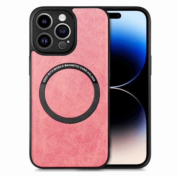 BOOM iPhone XR Mobilskal Magsafe Läder - Rosa