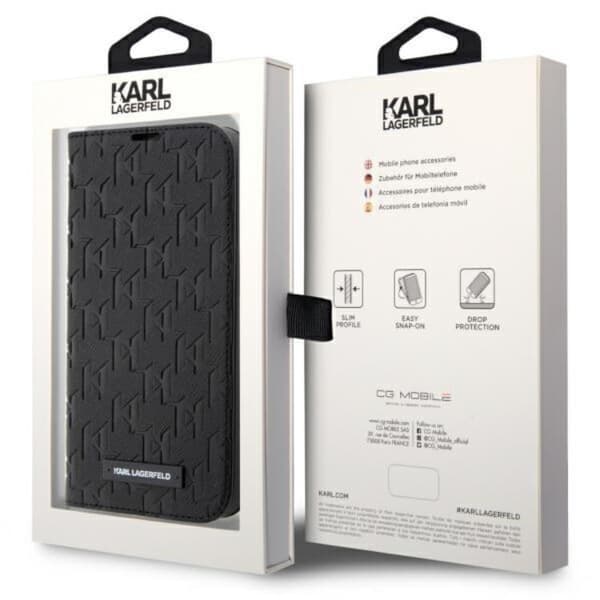 Karl Lagerfeld iPhone 14 Pro Max Plånboksfodral Monogram Svart