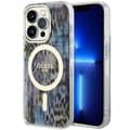 Miniatyrbild 2 av 11: Guess iPhone 14 Pro Max Mobilskal MagSafe Leopard - Blå