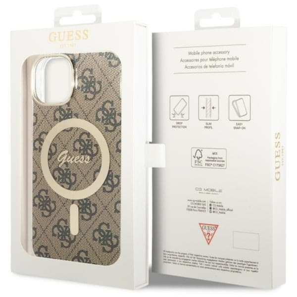 Guess iPhone 14 Plus Mobilskal MagSafe - Brun