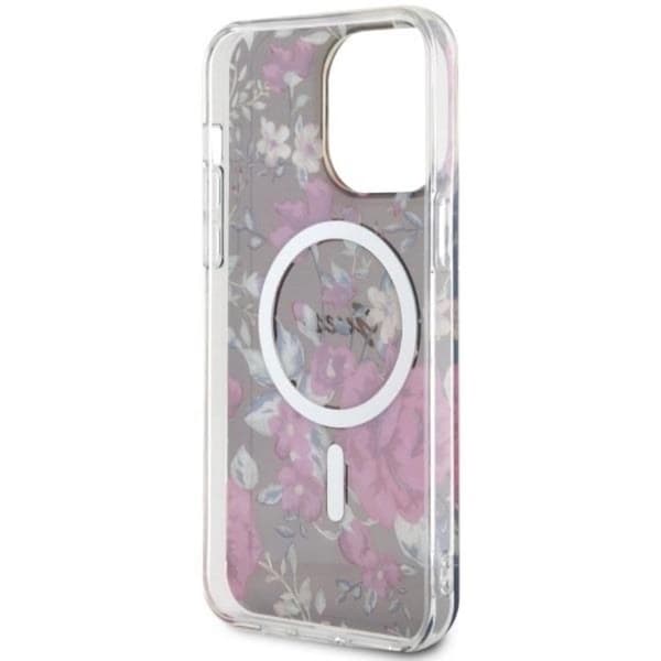Guess iPhone 14 Pro Mobilskal MagSafe Flower - Grön