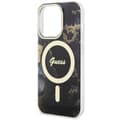 Miniatyrbild 6 av 8: Guess iPhone 14 Pro Mobilskal MagSafe Guld Marble - Svart