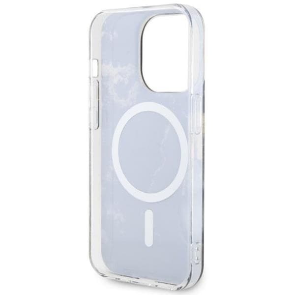Guess iPhone 14 Pro Mobilskal MagSafe Guld Marble - Svart