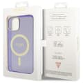 Miniatyrbild 9 av 9: Guess iPhone 14 Plus Mobilskal MagSafe Glitter Guld - Lila