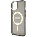 Miniatyrbild 7 av 9: Guess iPhone 14 Plus Mobilskal MagSafe Glitter Guld - Svart