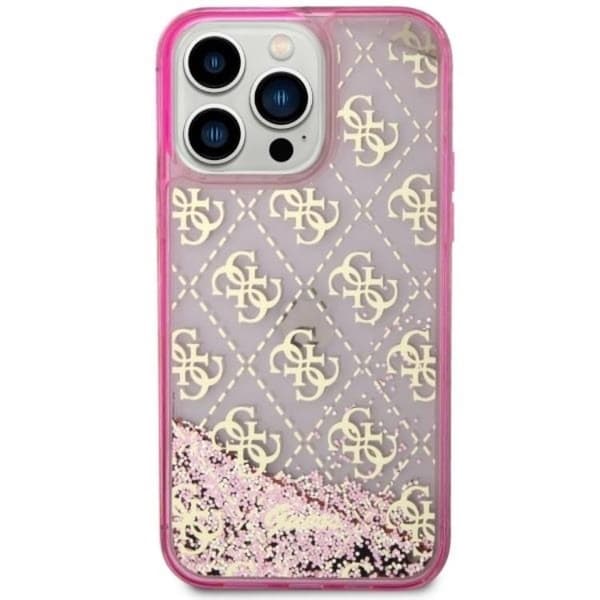 Guess iPhone 14 Pro Max Mobilskal Liquid Glitter - Rosa
