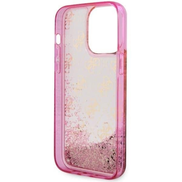 Guess iPhone 14 Pro Max Mobilskal Liquid Glitter - Rosa