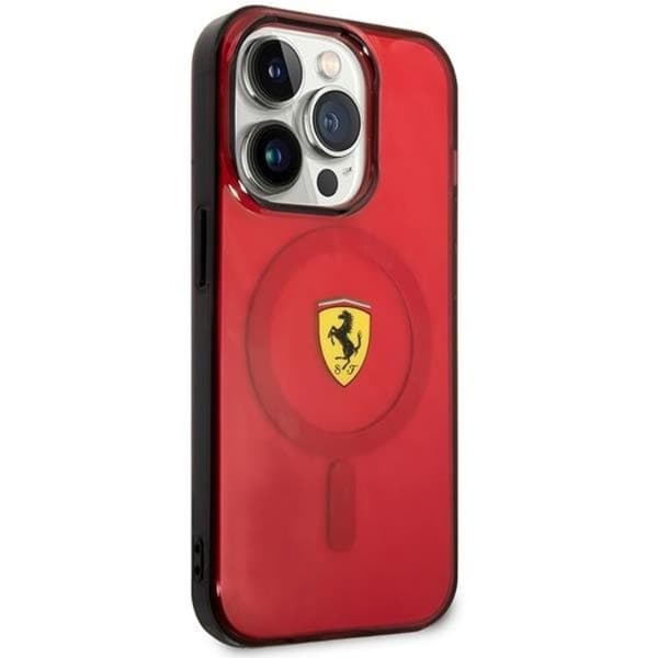 Ferrari iPhone 14 Pro Max Mobilskal Magsafe Translucent - Röd