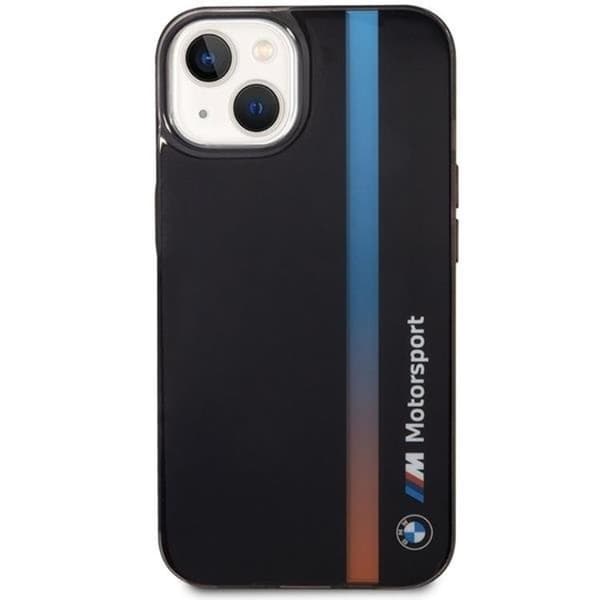 BMW iPhone 14 Mobilskal IML Tricolor Stripe - Svart