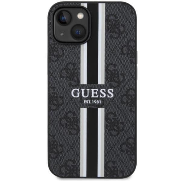 Guess iPhone 14 Plus Mobilskal MagSafe Printed Stripe Svart