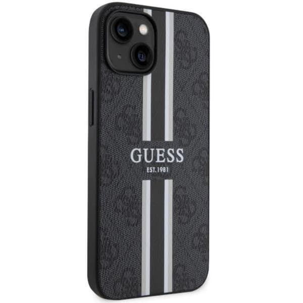 Guess iPhone 14 Plus Mobilskal MagSafe Printed Stripe Svart
