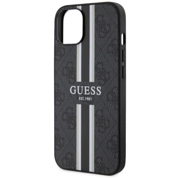 Guess iPhone 14 Plus Mobilskal MagSafe Printed Stripe Svart