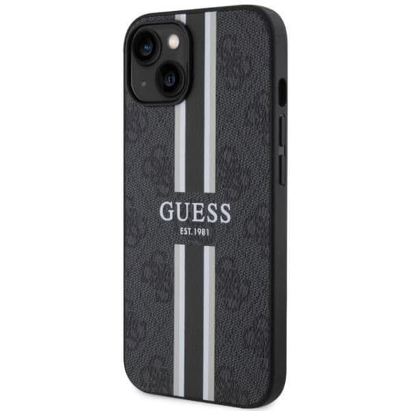 Guess iPhone 14 Plus Mobilskal MagSafe Printed Stripe Svart