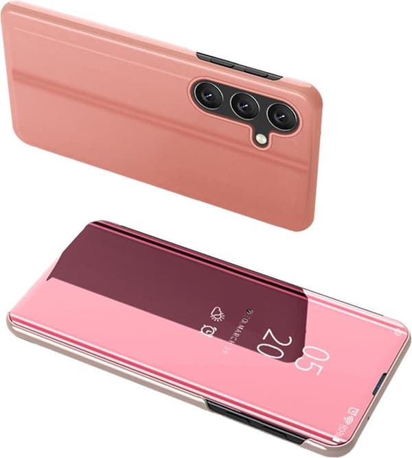 Galaxy A22 4G Mobilfodral Clear View - Rosa