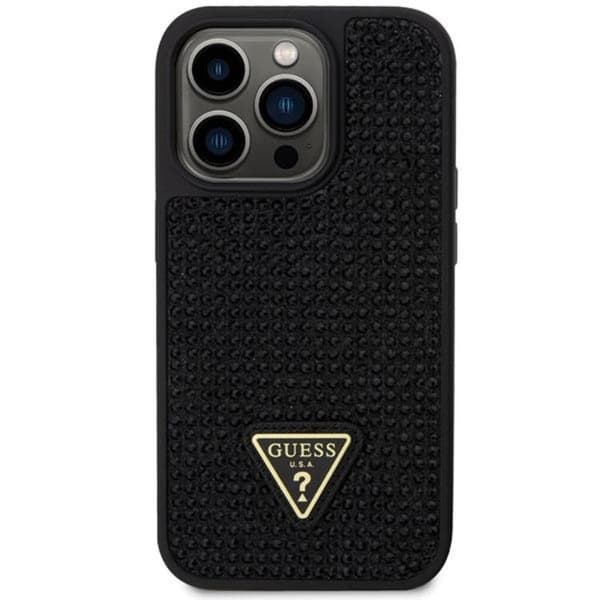 Guess iPhone 14 Pro Max Mobilskal Rhinestone Triangle - Svart