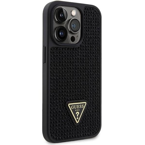 Guess iPhone 14 Pro Max Mobilskal Rhinestone Triangle - Svart