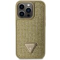 Miniatyrbild 3 av 8: Guess iPhone 14 Pro Max Mobilskal Rhinestone Triangle - Guld