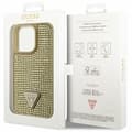 Miniatyrbild 8 av 8: Guess iPhone 14 Pro Max Mobilskal Rhinestone Triangle - Guld