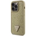 Miniatyrbild 2 av 8: Guess iPhone 14 Pro Max Mobilskal Rhinestone Triangle - Guld