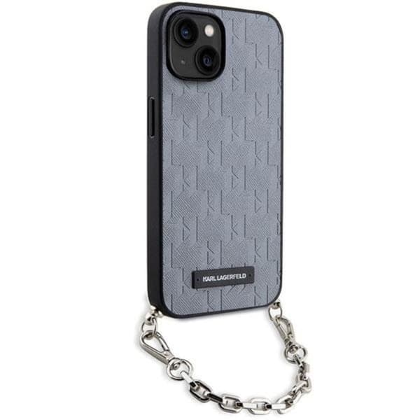 KARL LAGERFELD iPhone 14 Mobilskal Saffiano Monogram Chain