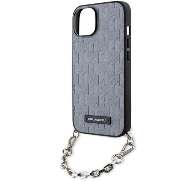 KARL LAGERFELD iPhone 14 Mobilskal Saffiano Monogram Chain