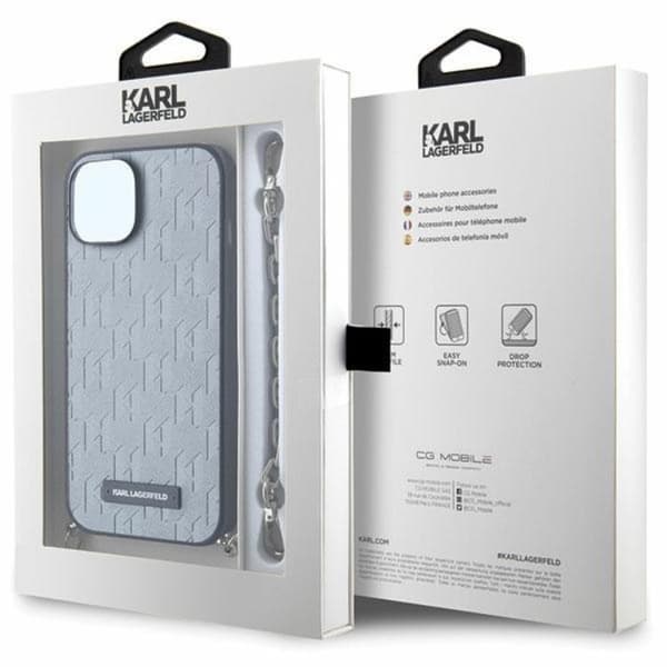 KARL LAGERFELD iPhone 14 Mobilskal Saffiano Monogram Chain