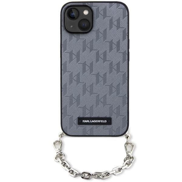 KARL LAGERFELD iPhone 14 Mobilskal Saffiano Monogram Chain