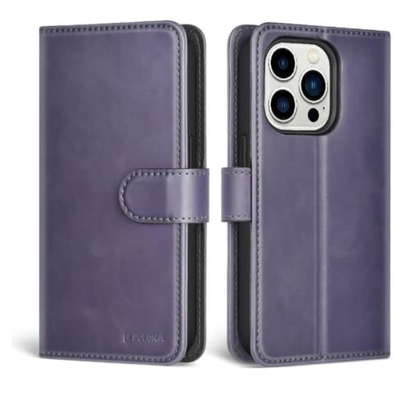 Puloka iPhone 14 Pro Max Plånboksfodral Magsafe 2in1 - Lila