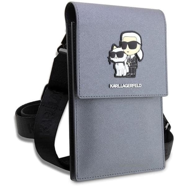 Karl Lagerfeld Halsbandsfodral Saffiano Karl & Choupette - Silver
