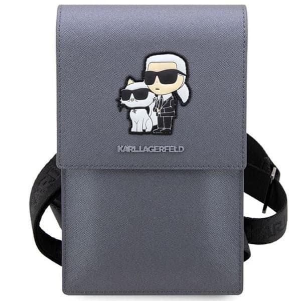 Karl Lagerfeld Halsbandsfodral Saffiano Karl & Choupette - Silver