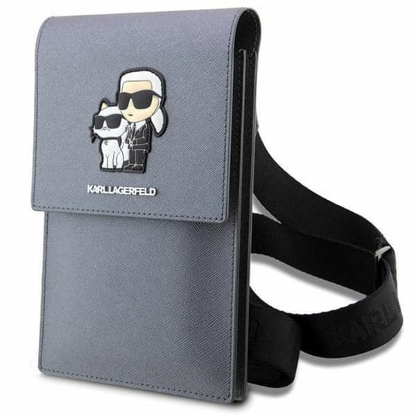 Karl Lagerfeld Halsbandsfodral Saffiano Karl & Choupette - Silver