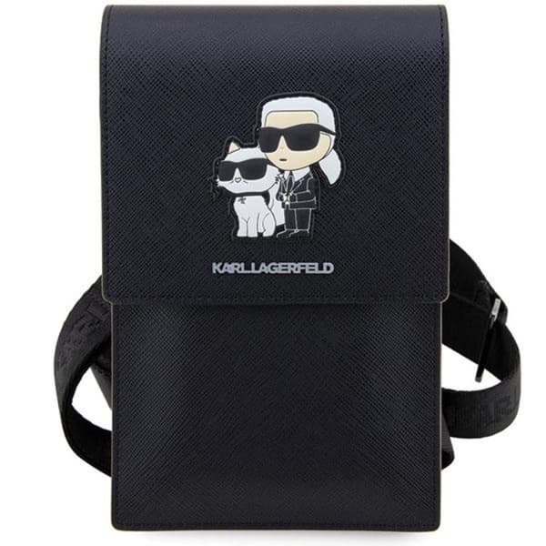 Karl Lagerfeld Halsbandsfodral Saffiano Karl & Choupette - Svart
