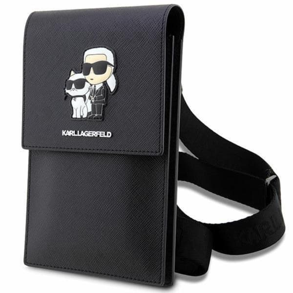 Karl Lagerfeld Halsbandsfodral Saffiano Karl & Choupette - Svart