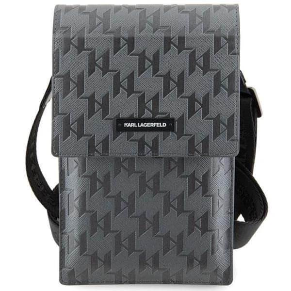 Karl Lagerfeld Halsbandsfodral Saffiano Mongram Plaque - Silver