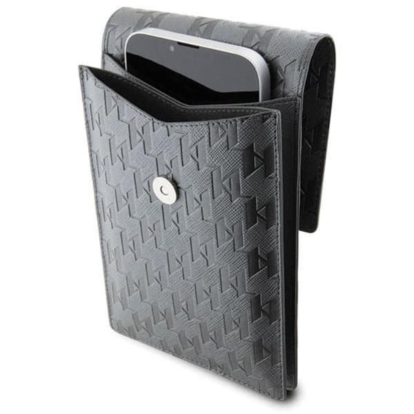 Karl Lagerfeld Halsbandsfodral Saffiano Mongram Plaque - Silver
