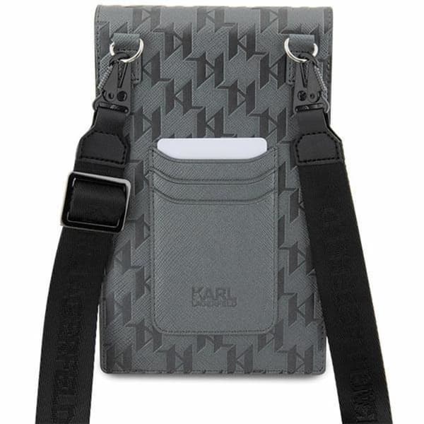 Karl Lagerfeld Halsbandsfodral Saffiano Mongram Plaque - Silver